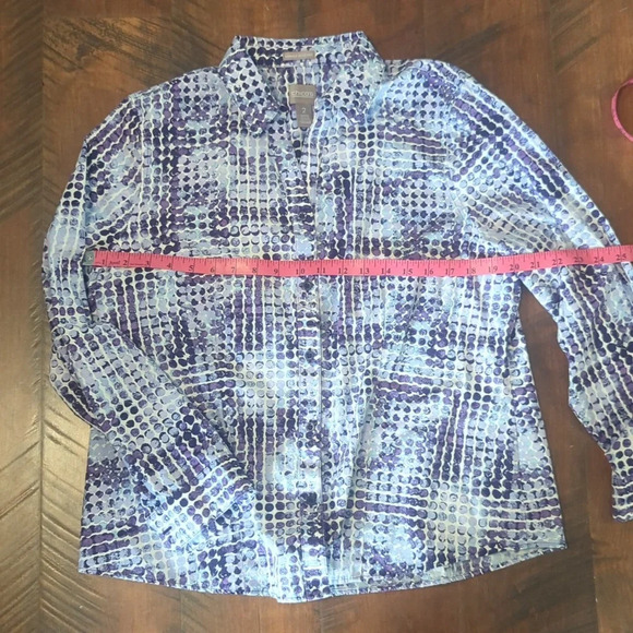 Chico's Blue Violet Dot Blouse, US 2 - Picture 4 of 6